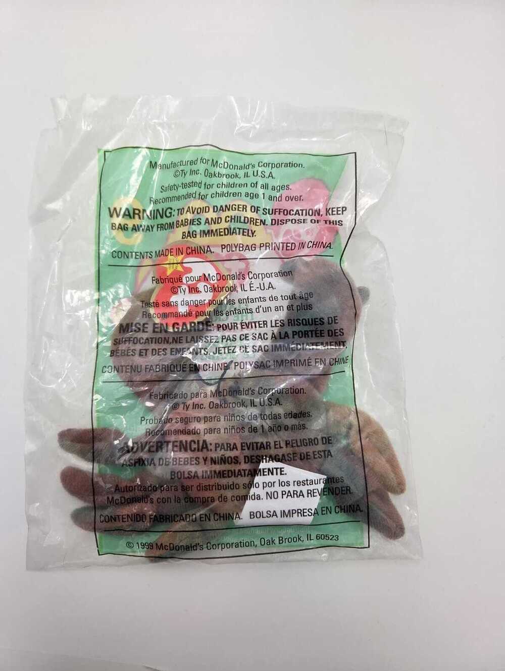 Ty McDonald’s Teenie Beanie “Claude” the Crab in Original Sealed Plastic